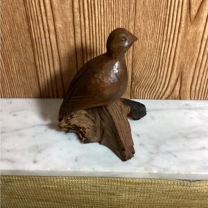 Vintage 1982 Hand-Carved Ironwood  Bird Figurine Signed Ralph Davis 6”